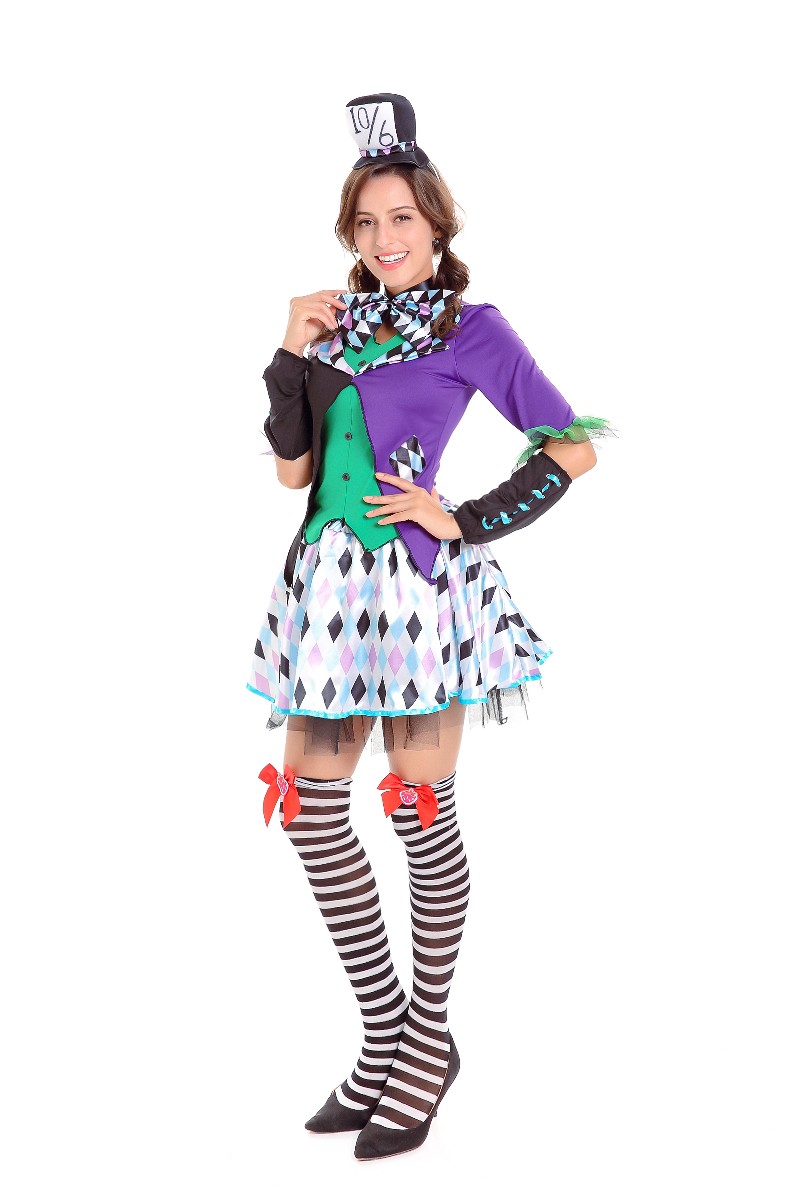 F1804 Halloween Circus Clown Costume Magic Tuxedo Role Play Costume